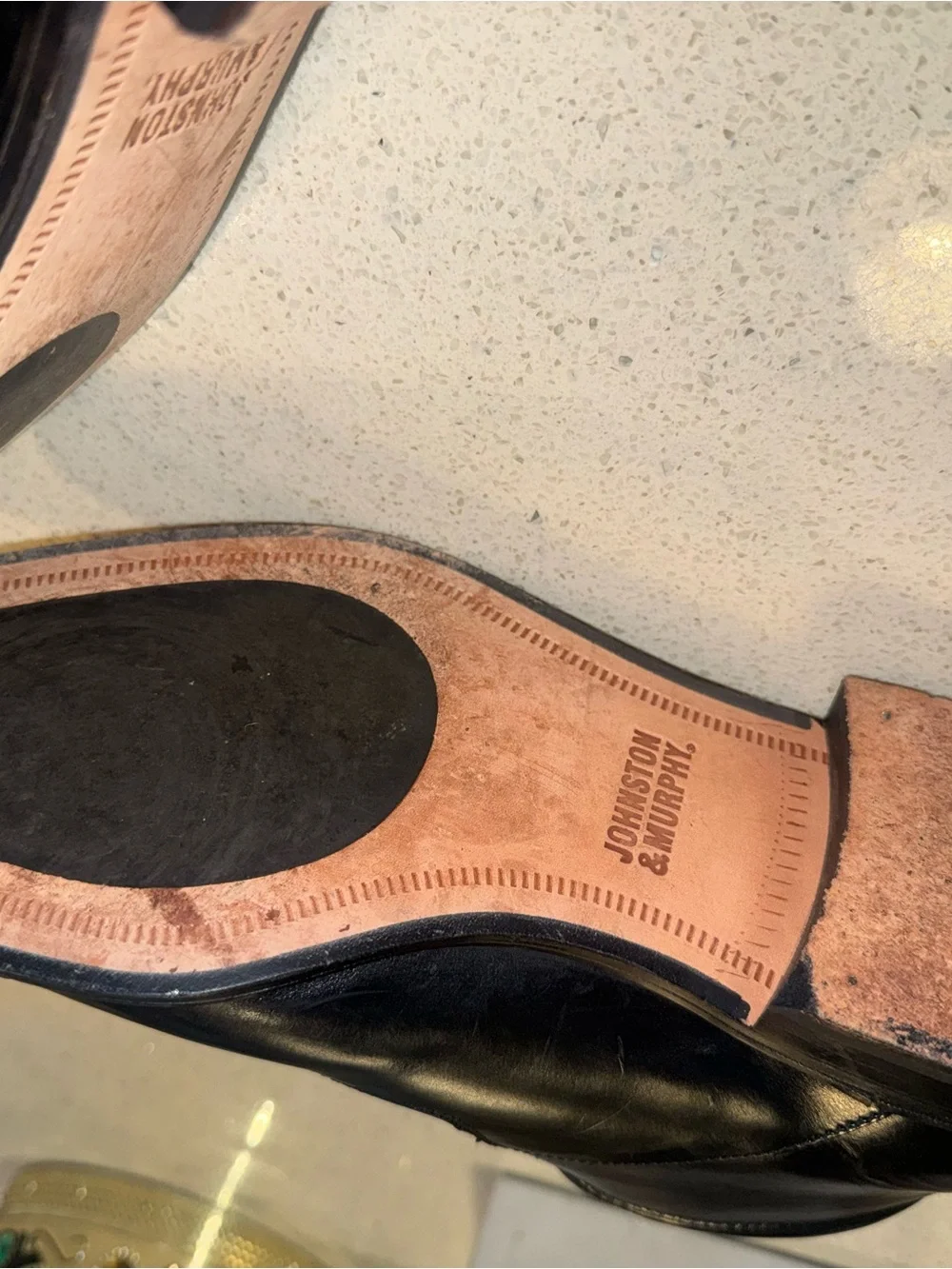 Johnston & Murphy Black Leather Chukka Boots with Tan Lining